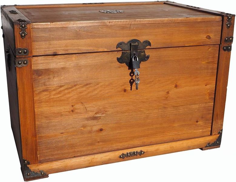 Dekorative Aufbewahrungstruhe als Geschenkbox oder Schatzkiste, Innenmasse 48x30x30cm